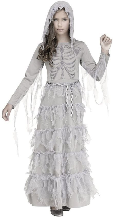 Glitter spookbruid kinderkostuum