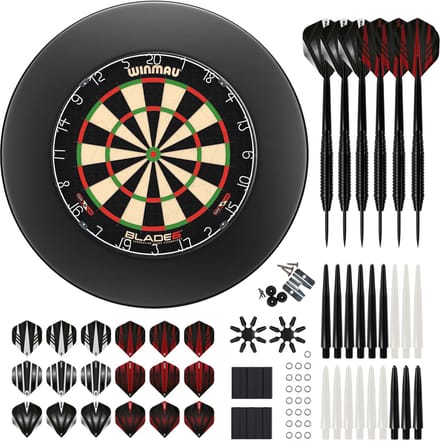 Winmau Blade 6 + Surround + KOTO Accessoireset Steeltip Zwart - 90-delig - Dartset