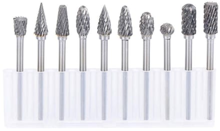 Dailygoods- Bramen Set 10 Stks - Dubbele Cut - Wolfraam Staal - Solid Carbide - Twist Boor 1/8 inch (3mm) - Voor Dremel Tools - Rotary Bur
