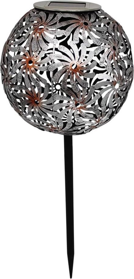 Solar buitenverlichting Decoratief zonnebaken WINDY staalgrijs H43cm