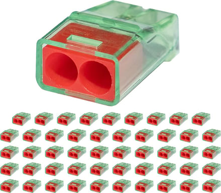 Lasklem - Primtex - 2 Polig - 0.2-2.5 mm2 - Rood - 50 Stuks