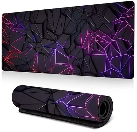 Bureau Muismat – Neon Geometric XXL Bureau Mat – 800×300×2 mm – Antislip Rubber – Extra Grote Desk Mat – Modern Design