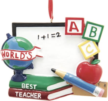 Kersthanger ornament world's best teacher