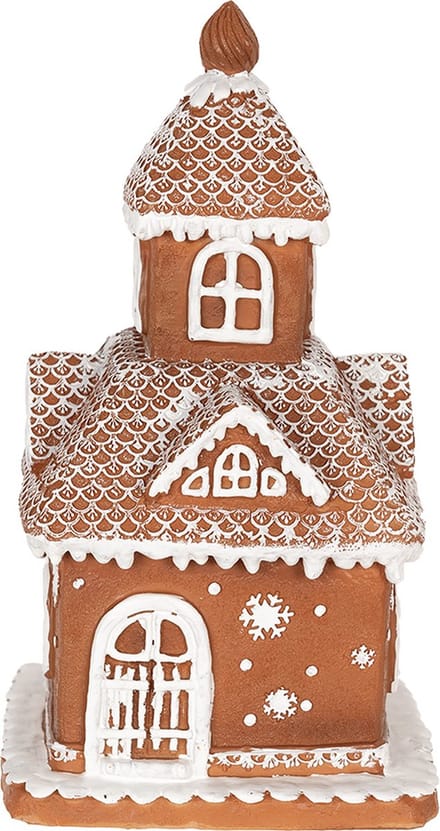 Clayre & Eef Gingerbread house met LED Huis 25 cm Bruin Polyresin