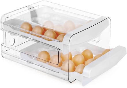 Eierdoos voor 40 Eieren Tweelaags - Eierbox - Eierhouder voor Koelkas - Organizer - Eierrek