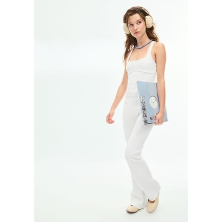 Stradivarius Flared legging met naden  Ecru L