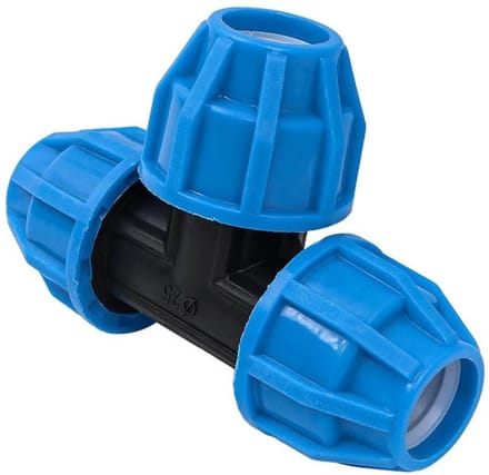 Solidchoice - Dailygoody - PE Pijp Connector 25mm - T-type Fitting - Blauw