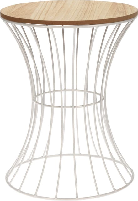 Excellent Houseware Bijzettafel rond - Zandloper Figuur - 30 x 40 cm - Metaal/Hout