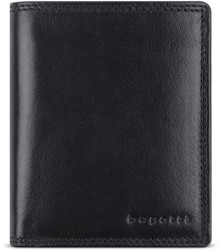 bugatti Leren portemonnee Savona Upright Wallet With Flap 8CC Black zwart