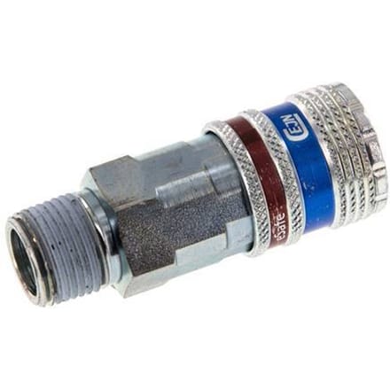 Staal/Messing DN 7.6 (7.2 Euro) Safety Luchtkoppeling Snelkoppeling R 3/8 inch Buitendraad - CLS7-M-SB-SE-C-038