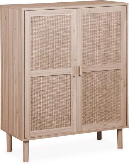 sweeek - Kastje met 2 deuren rotan en houteffect 80cm - camargue