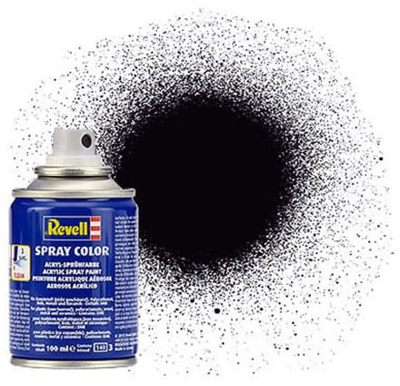 Revell Hobbyverf Acrylverf - #8 Black - Matt - Acryl Spray - Verf spuitbus - 100 ml