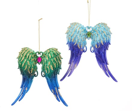 Peacock Glitter Angel Wing 14,5 cm ASS kerstbal kerst Kurt S. Adler