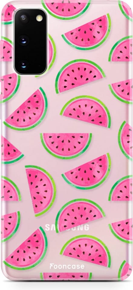 Fooncase Hoesje Geschikt voor Samsung Galaxy S20 - Shockproof Case - Back Cover / Soft Case - Watermeloen