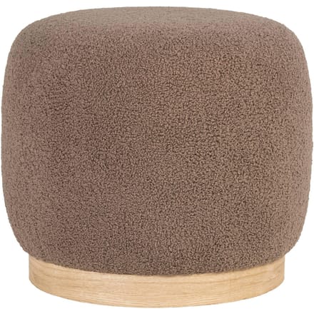 House Nordic Poef Belfort Bouclé Bruin Ø44,5x40cm