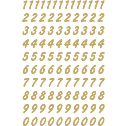Huismerk Herma 4151 Etiket met getallen 0-9 8mm Goud-Transparant