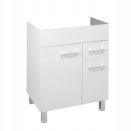 STAMAR - Badkamerkast Onder Wastafel 60x47 Staand Poten Lade - Wit