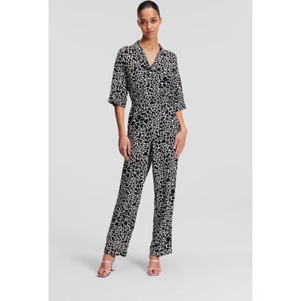 Karl Lagerfeld Printed Jumpsuit Giraffe Black/white Größe: 42 | Jumpsuits Outlet | Damen | Schwarz