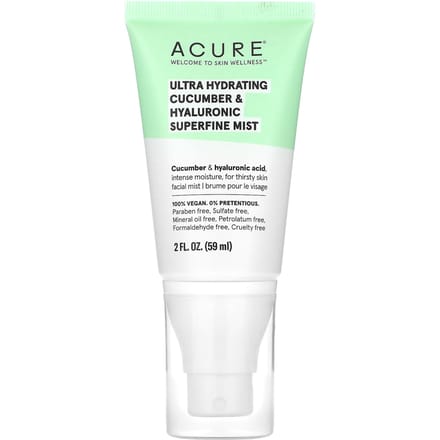 ACURE, Brume ultra-fine ultra-hydratante au concombre et à l'acide hyaluronique, 2 fl oz (59 ml) white