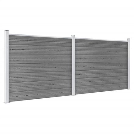 vidaXL - Schuttingpanelenset - 353x146 - cm - HKC - grijs