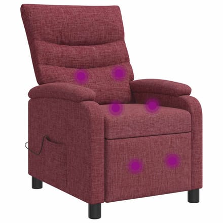 vidaXL - Massage - Relaxstoel - Wijnrood - Stof