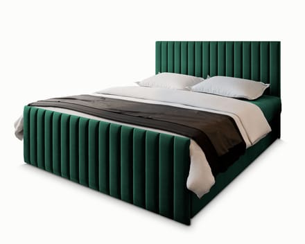 Boxspring ARION 180x200 cm met matras en topper, bedkasten - Groen