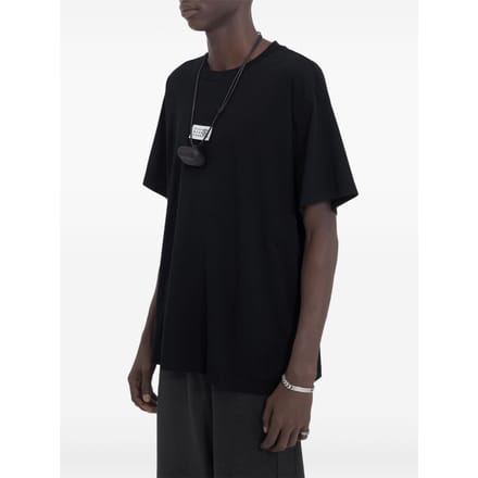 mm6 maison margiela t-shirt zwart man print logo