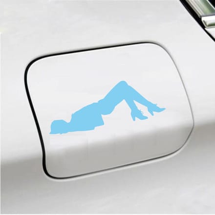 Bumpersticker - Dame  - 6,4 X 18 - Licht Blauw