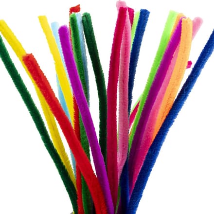 Chenille, L: 30 cm, dikte 9 mm, diverse kleuren, 25 div/ 1 doos