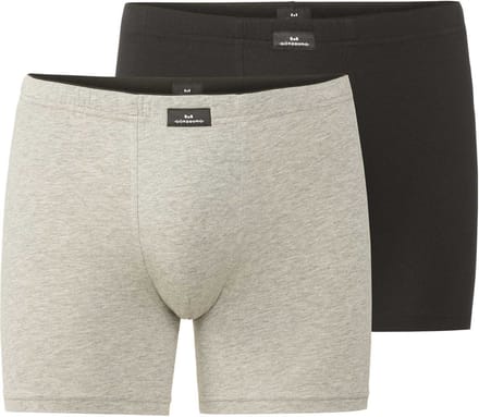 Götzburg heren 2P long boxers basic zwart & grijs