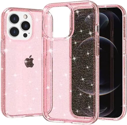 iPhone 15 Plus Glitter Telefoonhoesje - Apple iPhone 15 Plus Glitter Back Cover - TPU - Licht Roze