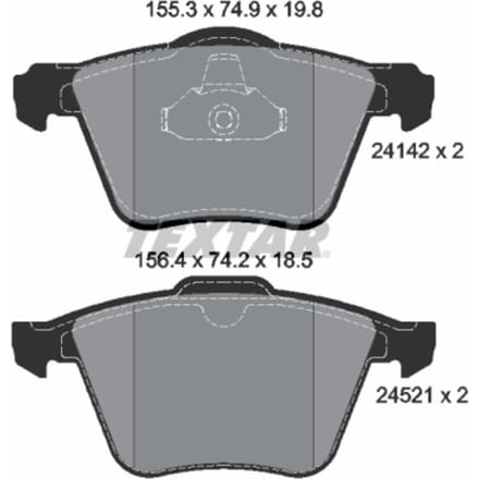 Remblokset TEXTAR 2414201, voor