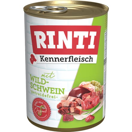 12 x 400 g RINTI Kennerfleisch Wild Zwijn Nat Hondenvoer