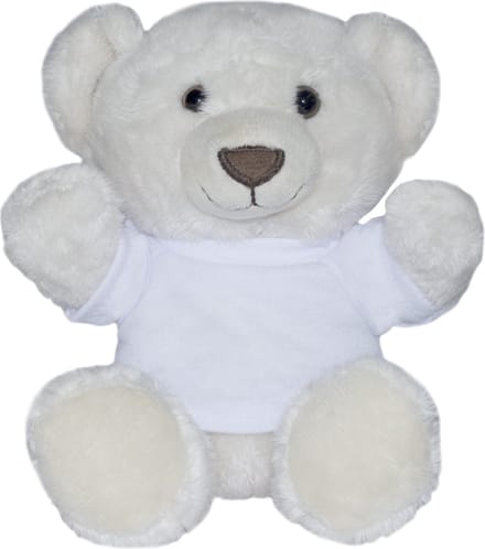 Beer Moritz - knuffelbeer - cream teddybeer - wit T-shirt - 14 cm - pluche - MiniFeet® - mbw®