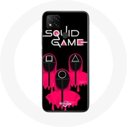 Coque Xiaomi Redmi 9C Squid Game Masques carré Triangle et Cercle