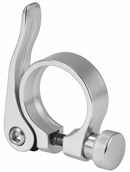 Zadelpenklem Edge ø34.9 aluminium met snelspanner - zilver