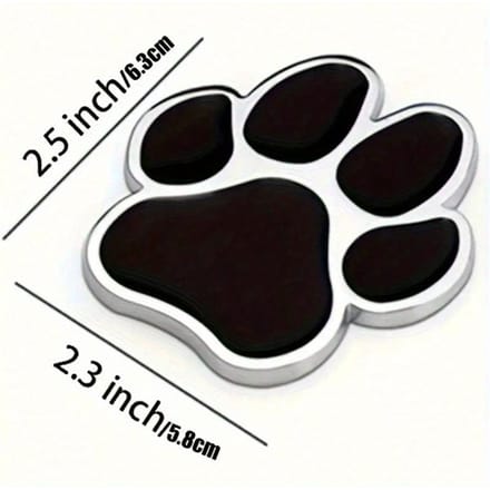1 stuks 3D Hondenpootafdruk Chroom Decal Sticker Voor Auto, Motorfiets one-size gray
