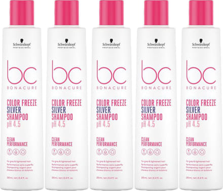 5x Schwarzkopf Professional BC Bonacure pH4.5 CF Zilvershampoo 250ml
