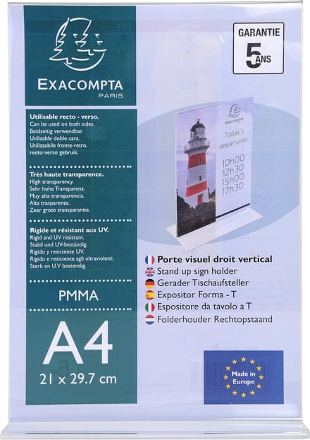 Exacompta 20x Folderhouder Rechtopstaand A4 transparant - Transparant - 84158D