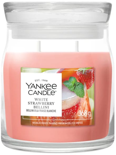 Yankee Candle - White Strawberry Bellini Medium Jar - tot 50 branduren