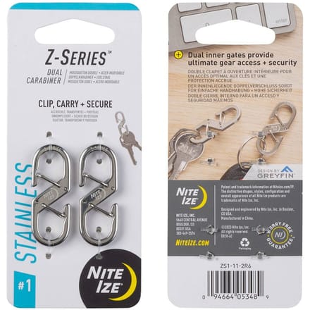 Nite Ize Z-Series Karabijnhaak 2-Pack Zilver 1