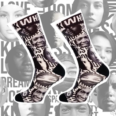 Sock my black white faces sokken maat 39/42