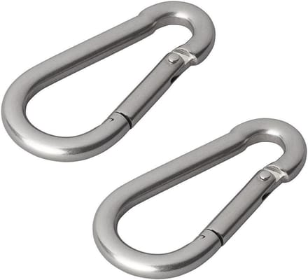 ProPlus Karabijnhaak - RVS - 8 x 80 mm - 2 stuks - chroom