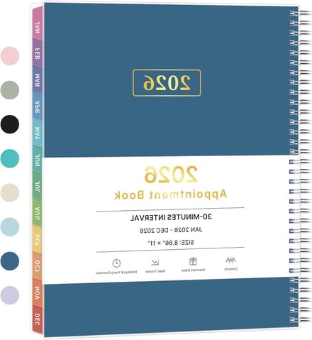 Afspraak Planner - Agenda Organizer - Dagelijkse Planning - A4 Formaat - 8.5 x 11 Inch - Blauw
