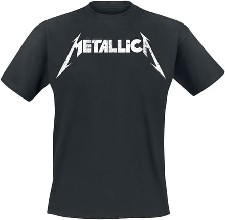 Textured Logo T-Shirt Zwart Band Merchandise Katoen