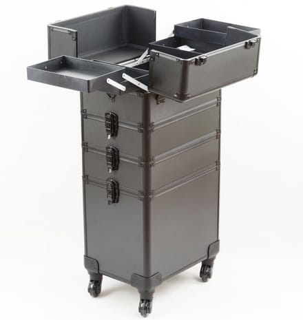 Professionele Make-up Trolley Koffer - 4-in-1 Verrijdbare Beautycase Zwart
