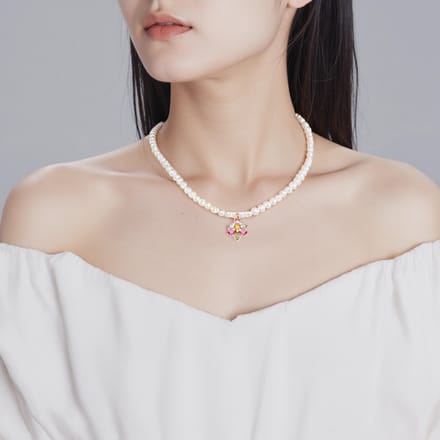 Swarovski Idyllia Bloem Versierd Imitatie Kristal Ketting Unisex ketting Roze 5725739 Box (Random Color) white