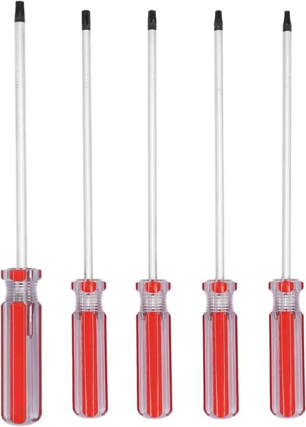 Torx Schroevendraaierset - Torx Drivers - Reparatie Klussen - Magnetische Tips - 6 inch - Rood
