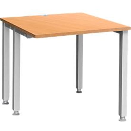 Schäfer Shop Genius bureau MODENA FLEX, 4-poots vierkante buis, ingekorte zijpanelen, B 800 mm, beuken