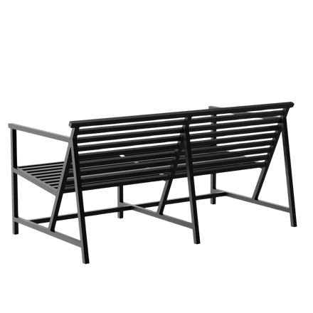 NINE 19 Outdoors Lounge Bench - black